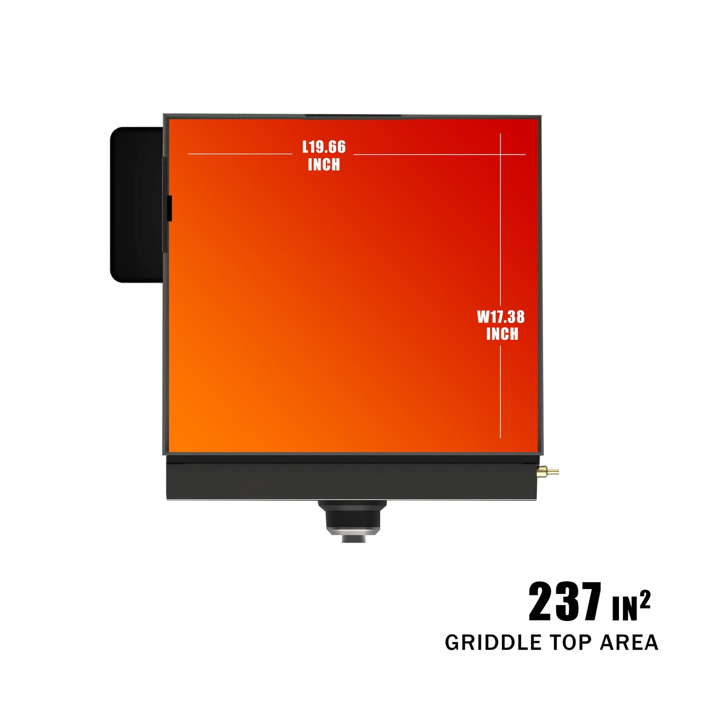 Firenal 19" Non-stick one burner stainless steel front Tabletop Gas Griddle ,Tabletop Griddle with Stainless Steel Faceplate, Powder Coated Steel, Black,Silver