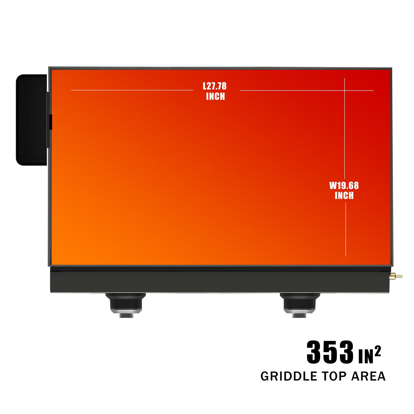 Firenal 28” Non-stick Tabletop Griddle with Stainless Steel Faceplate, Powder Coated Steel, Black,Silver