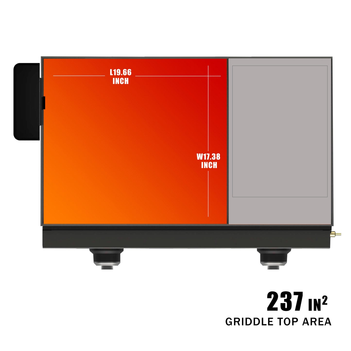 Firenal 32" Non-stick Multi-purpose Desktop Oven,Two burners stainless steel front Tabletop Gas Griddle,Tabletop Griddle with Stainless Steel Faceplate, Powder Coated Steel, Black,Silver