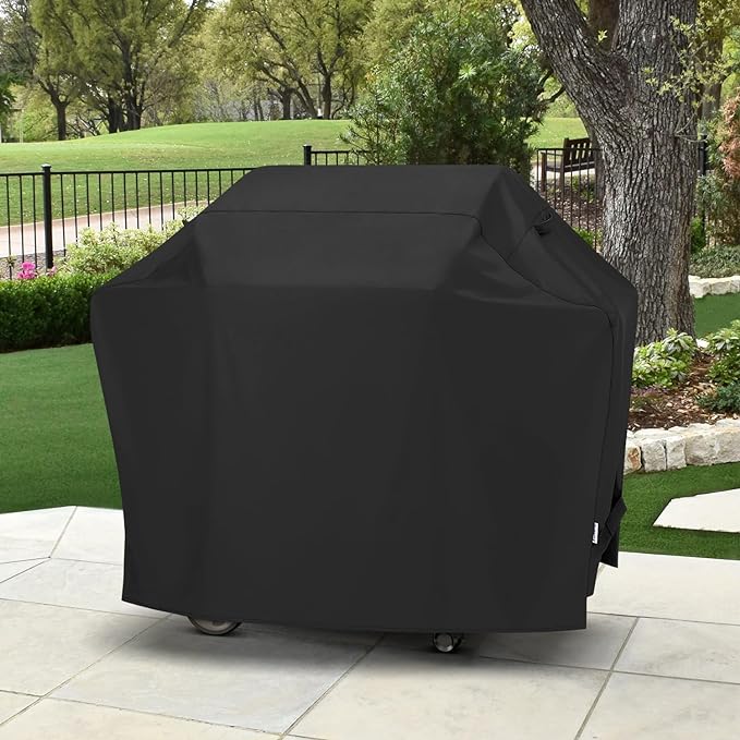 Firenal Grill Cover, Outdoor Heavy Duty Waterproof Barbecue Gas Cover, UV & Fade Resistant, All Weather Protection Compatible for Firenal Grills and More, Black
