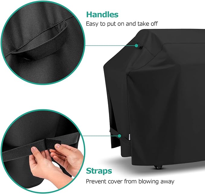 Firenal Grill Cover, Outdoor Heavy Duty Waterproof Barbecue Gas Cover, UV & Fade Resistant, All Weather Protection Compatible for Firenal Grills and More, Black