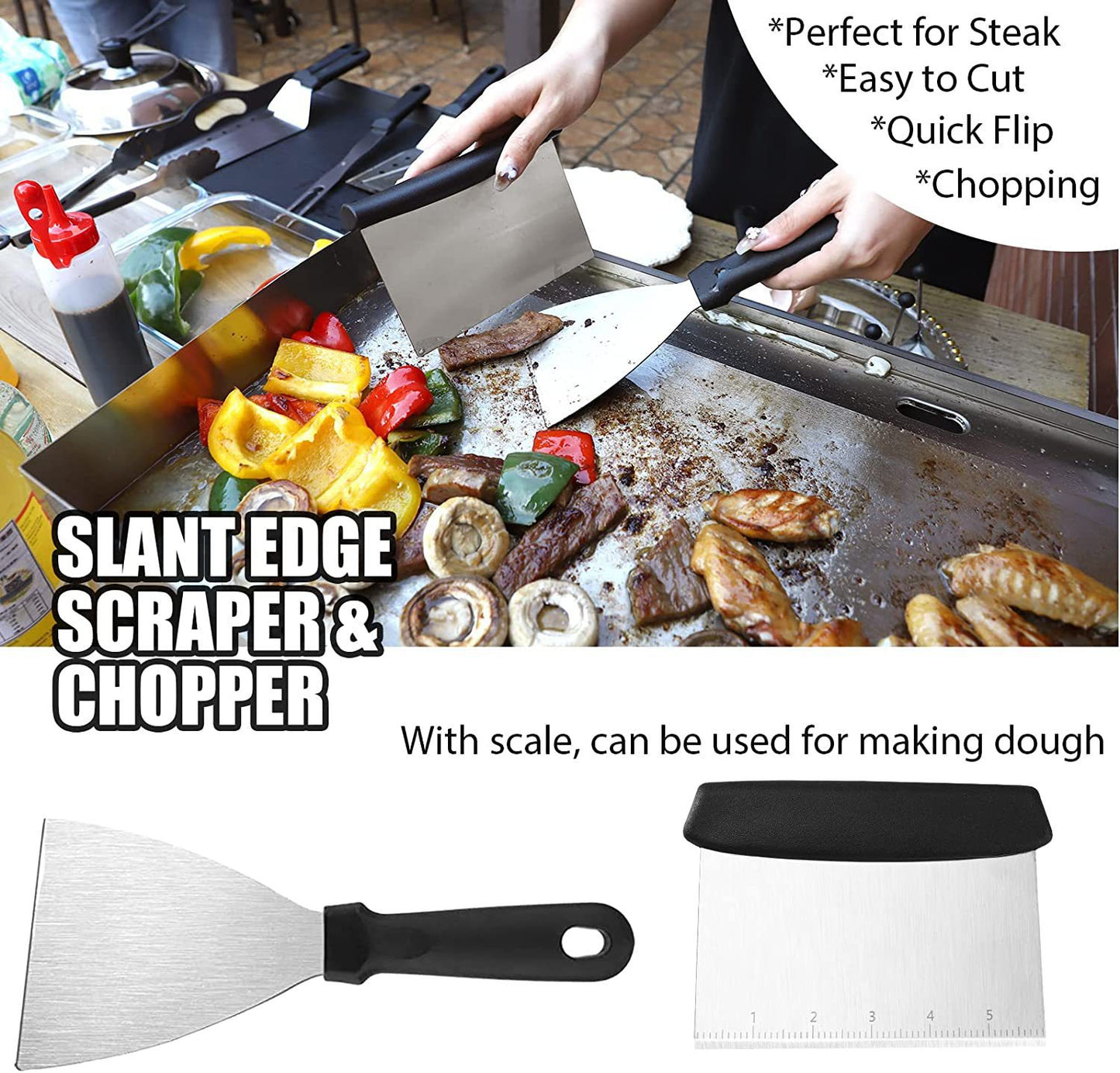 14Pcs Grill Accessories Grilling Gifts for Men, 15 Inches Heavy Duty BBQ Accessories, Stainless Steel Grill Tools, Grill Mats for Backyard, BBQ Set for Men Women